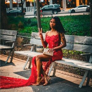 Elegant Red Evening Gown